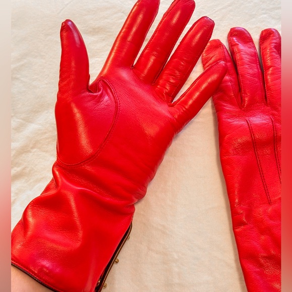 Coach Leather Cashmere Lined Gloves - Picture 2 of 4